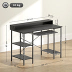 HOMCOM Gaming Desk with Monitor Stand and Sliding Keyboard Tray - TOYFACTORY