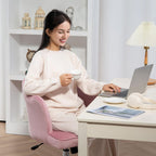 HOMCOM Armless Desk Chair Home Office Chair w/ Wide Seat Tilt Function - TOYFACTORY