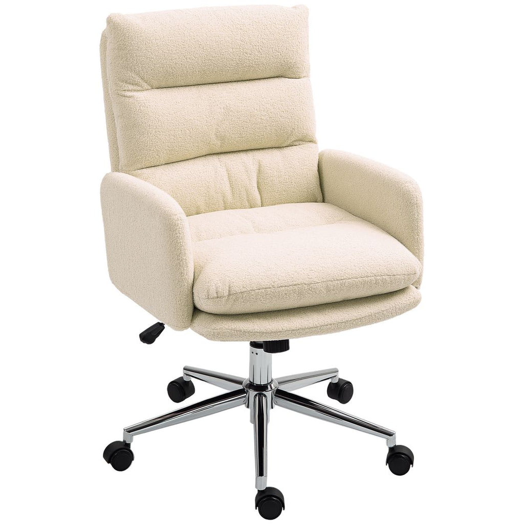 HOMCOM Upholstered Desk Chair with Height Adjustable - TOYFACTORY