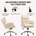 HOMCOM Upholstered Desk Chair with Height Adjustable - TOYFACTORY