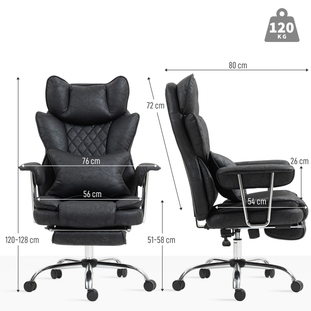 HOMCOM Office Chair, High Back Leathaire Desk Chair for Home - TOYFACTORY