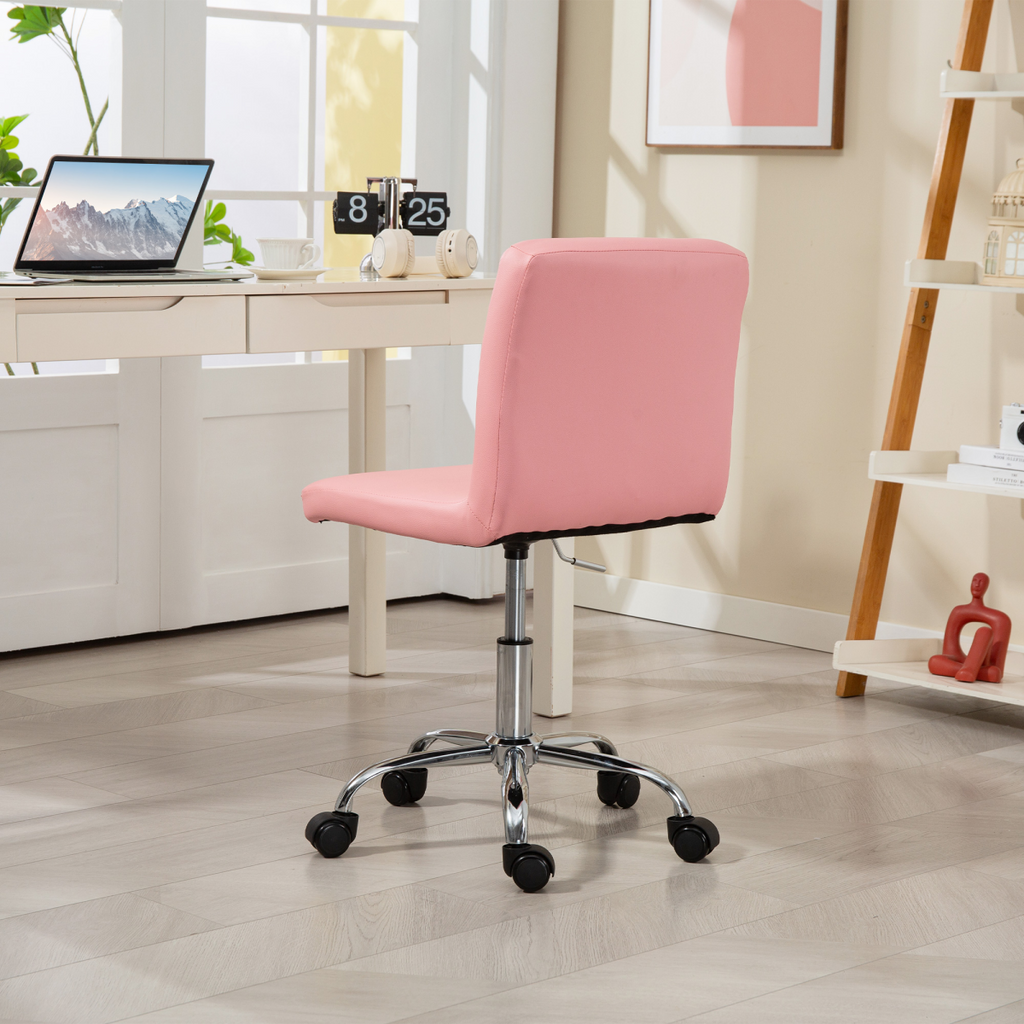 HOMCOM Modern Vanity Computer Desk Chair with Rolling Wheels - TOYFACTORY