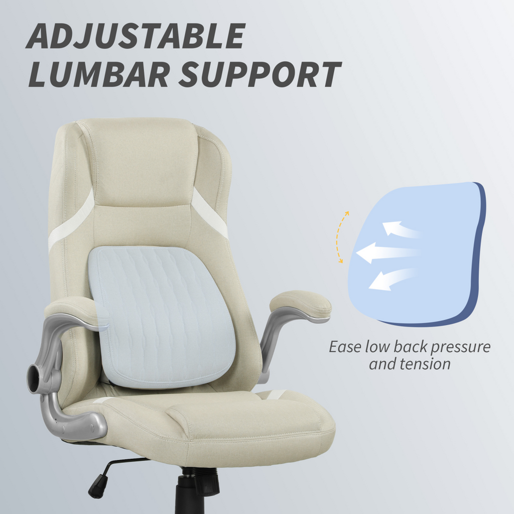 Vinsetto Fabric Office Desk Chair w/ Adjustable Height Tilt Function - TOYFACTORY