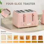 HOMCOM 1.7L Kettle and Toaster Set with Defrost Reheat and Crumb Tray - TOYFACTORY