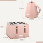 HOMCOM 1.7L Kettle and Toaster Set with Defrost Reheat and Crumb Tray - TOYFACTORY