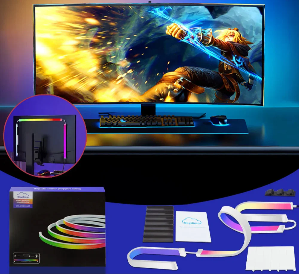 RGB LED Gaming Strip Light Computer Monitor Backlight - TOYFACTORY
