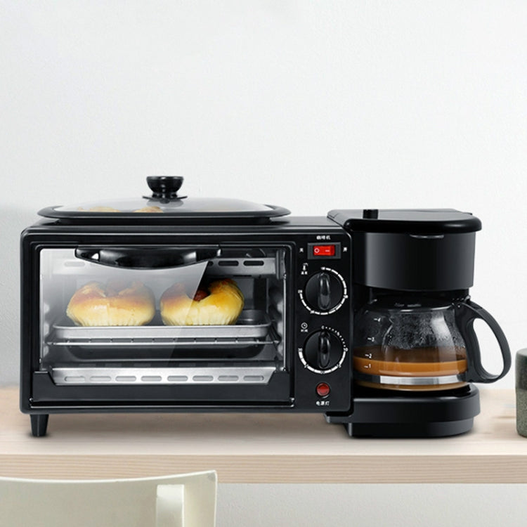 3 in 1 Electric Breakfast Machine Multifunction Coffee Maker + Frying Pan + Mini Oven  Household Bread Pizza Oven, 3 in 1 Multifunction Coffee Maker