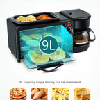 3 in 1 Electric Breakfast Machine Multifunction Coffee Maker + Frying Pan + Mini Oven  Household Bread Pizza Oven, 3 in 1 Multifunction Coffee Maker
