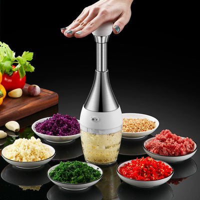 304 Stainless Steel Pressing Mincer Household Multifunctional Vegetable Cutter Pounding Garlic - TOYFACTORY