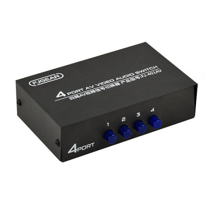 FJGEAR FJ-401AV Lotus Head Interface 4-way AV Audio and Video Switcher, FJ-401AV