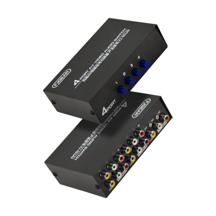 FJGEAR FJ-401AV Lotus Head Interface 4-way AV Audio and Video Switcher, FJ-401AV