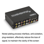 FJGEAR FJ-401AV Lotus Head Interface 4-way AV Audio and Video Switcher(Black)