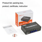 FJGEAR FJ-401AV Lotus Head Interface 4-way AV Audio and Video Switcher(Black)