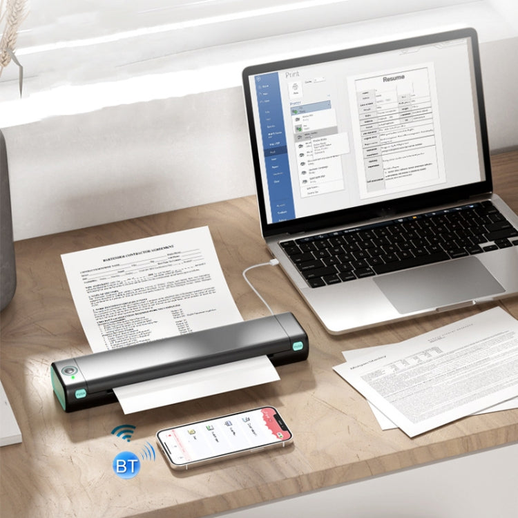 M08F Bluetooth Wireless Handheld Portable Thermal Printer(Black A4 Version) - TOYFACTORY