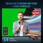 FEELWORLD L4 Multi-Camera Video Mixer Switcher 10.1" Touch Screen USB 3.0 Fast Streaming(EU Plug)