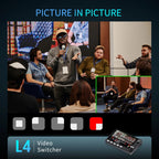 FEELWORLD L4 Multi-Camera Video Mixer Switcher 10.1" Touch Screen USB 3.0 Fast Streaming(EU Plug)