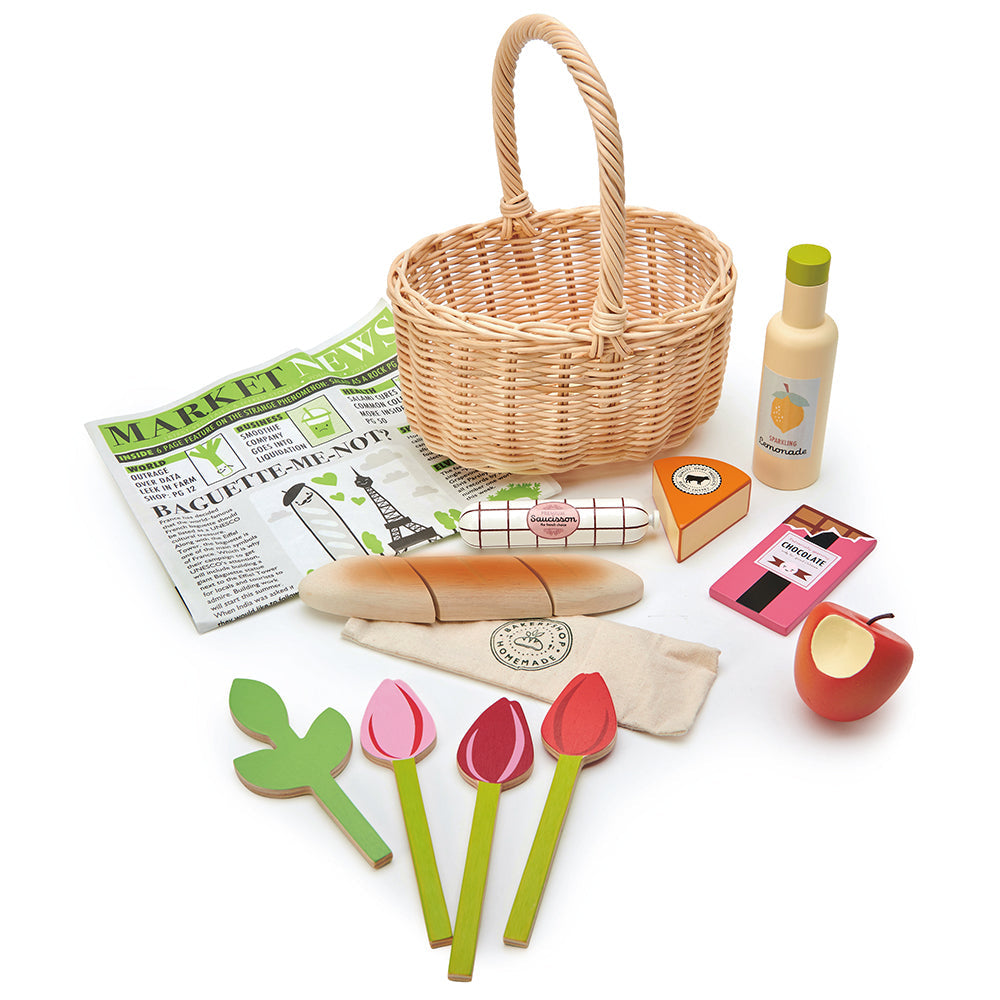 Wicker Shopping Basket - TOYFACTORY