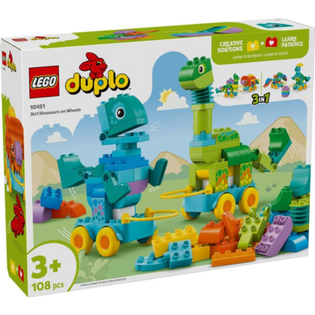 Lego Duplo Town 10451 3 in 1 Dinosaurs on Wheels Set for Ages 3 and Up - TOYFACTORY