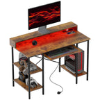 HOMCOM Gaming Desk with Monitor Stand and Sliding Keyboard Tray - TOYFACTORY
