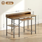 HOMCOM Gaming Desk with Monitor Stand and Sliding Keyboard Tray - TOYFACTORY