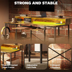 HOMCOM Gaming Desk with Monitor Stand and Sliding Keyboard Tray - TOYFACTORY