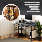 HOMCOM Gaming Desk with Monitor Stand and Sliding Keyboard Tray - TOYFACTORY