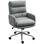 HOMCOM Upholstered Desk Chair with Height Adjustable - TOYFACTORY