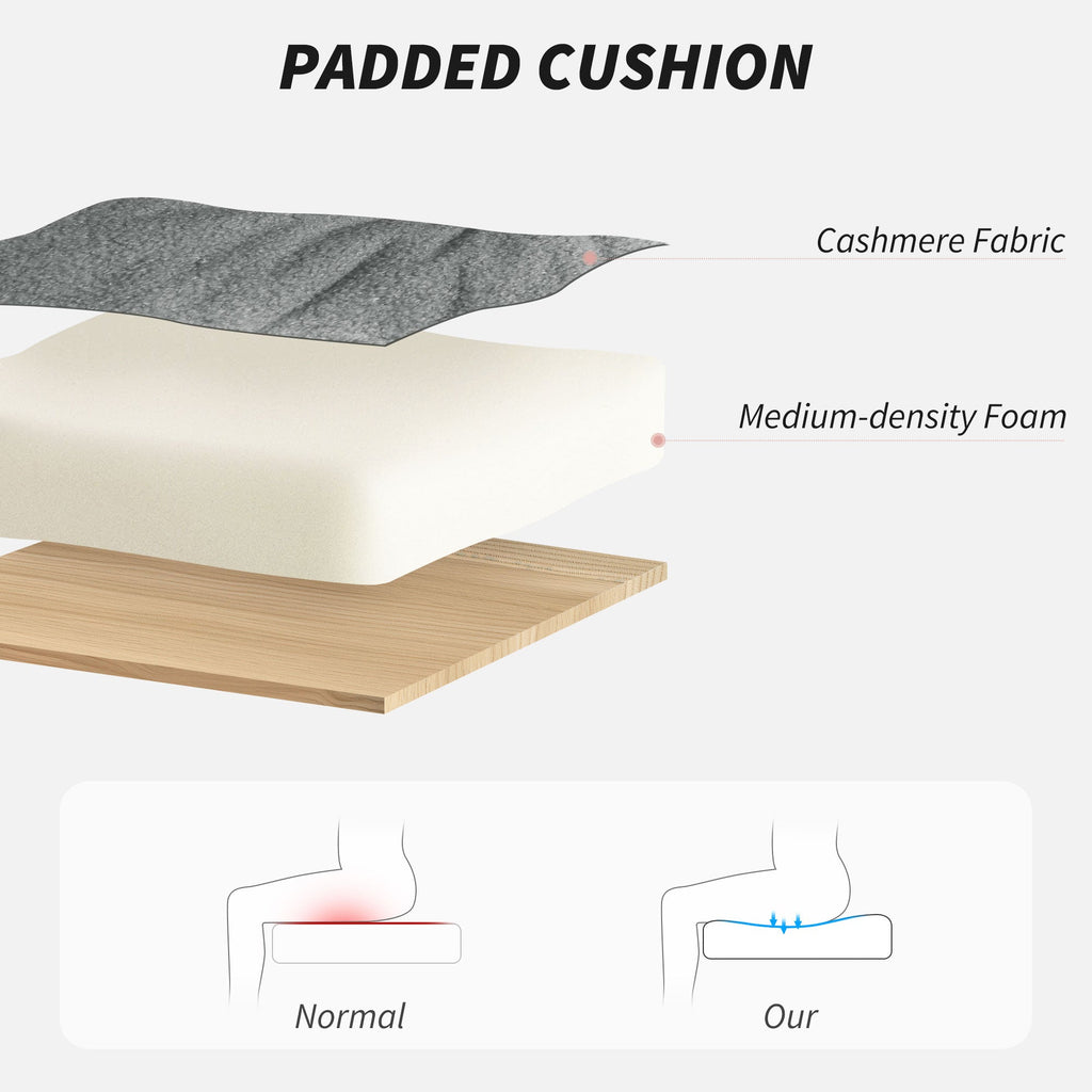 HOMCOM Upholstered Desk Chair with Height Adjustable - TOYFACTORY