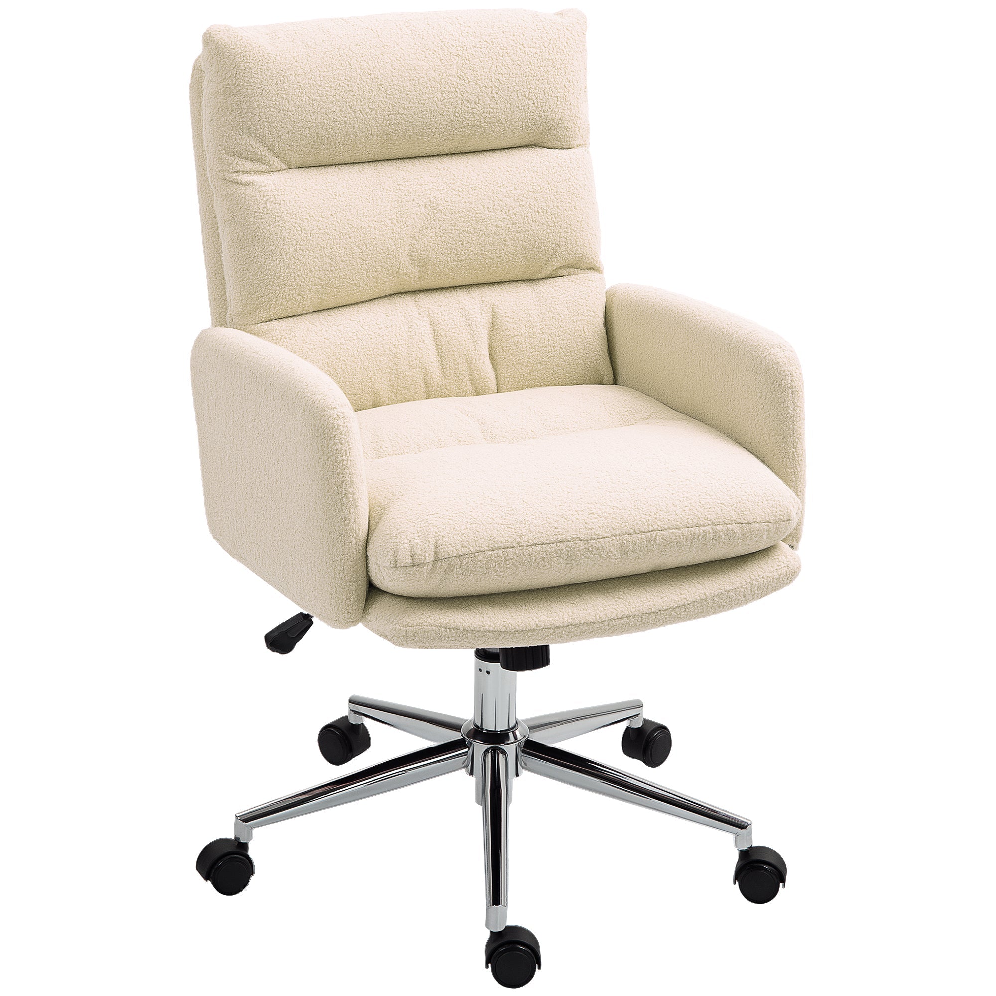 HOMCOM Upholstered Desk Chair with Height Adjustable - TOYFACTORY