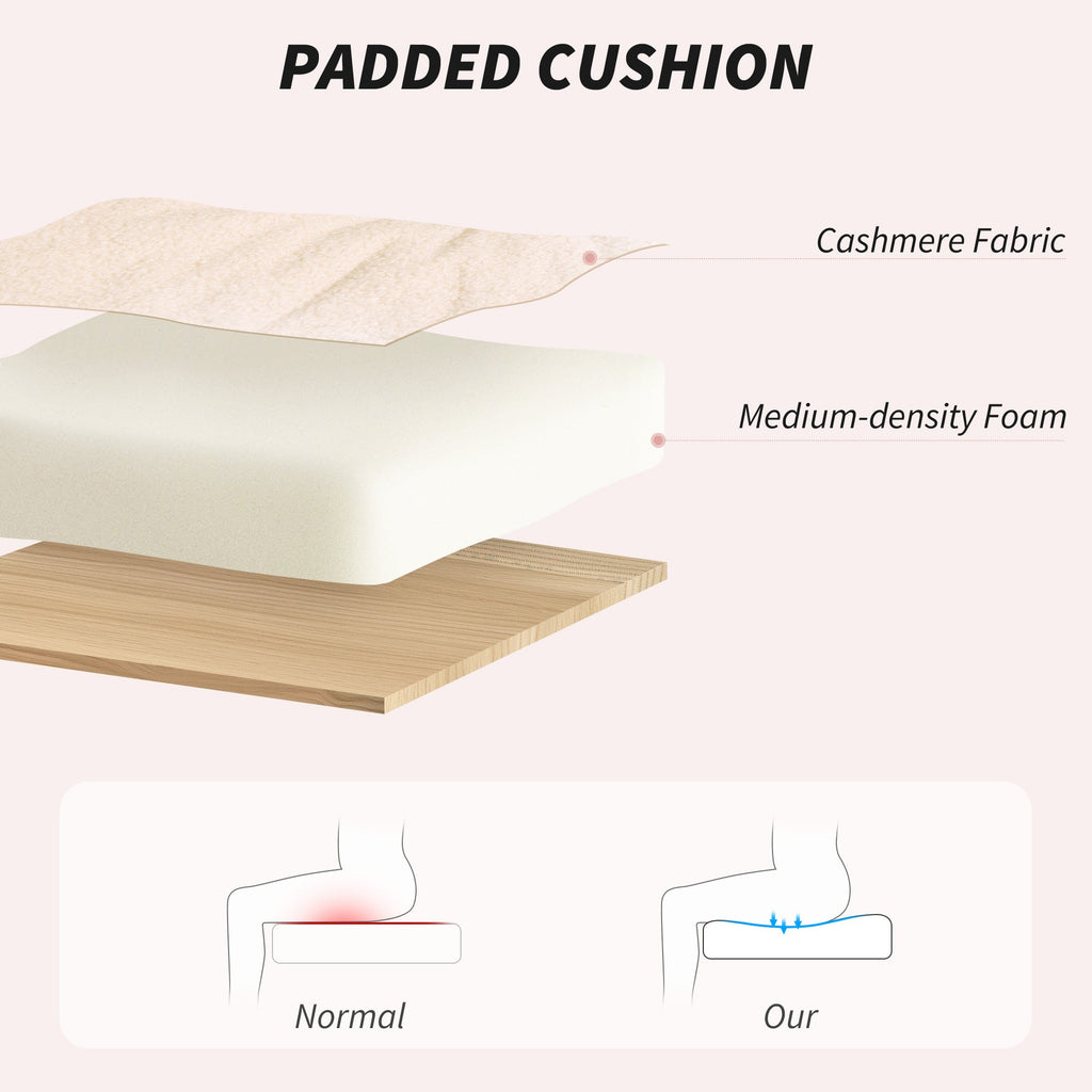 HOMCOM Upholstered Desk Chair with Height Adjustable - TOYFACTORY