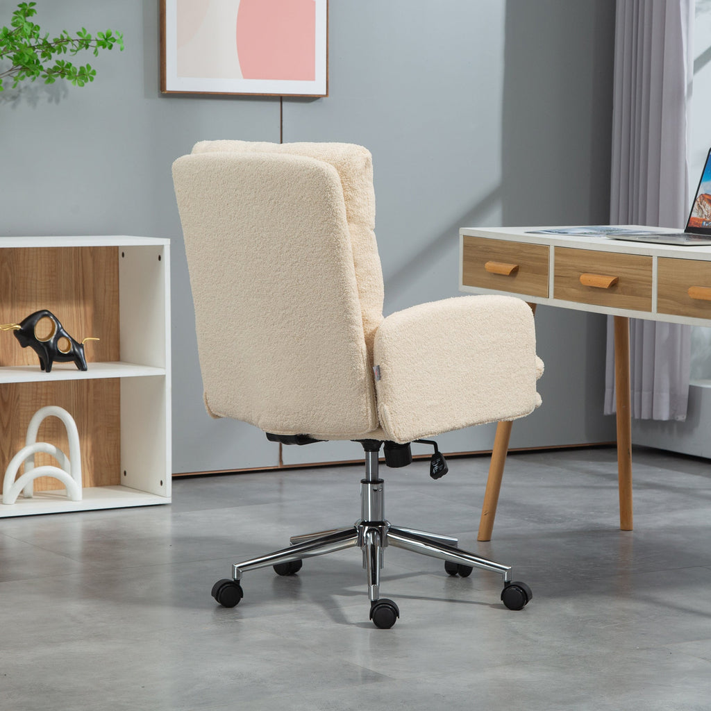 HOMCOM Upholstered Desk Chair with Height Adjustable - TOYFACTORY