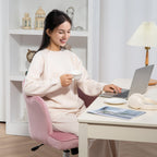 HOMCOM Armless Desk Chair Home Office Chair w/ Wide Seat Tilt Function - TOYFACTORY