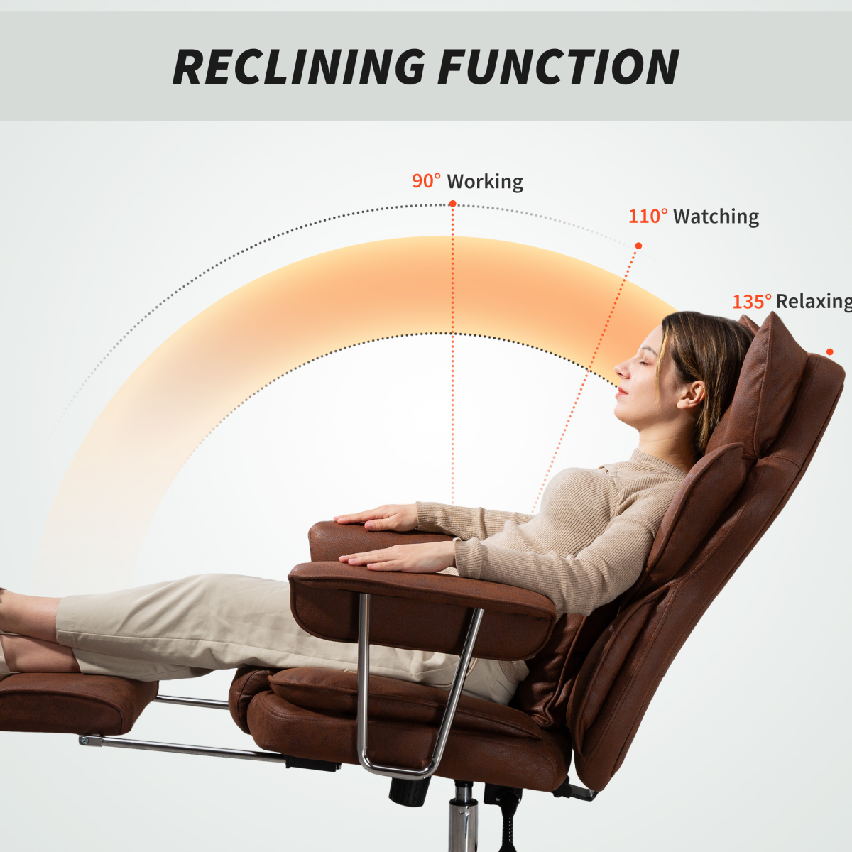 HOMCOM Office Chair, High Back Leathaire Desk Chair for Home - TOYFACTORY