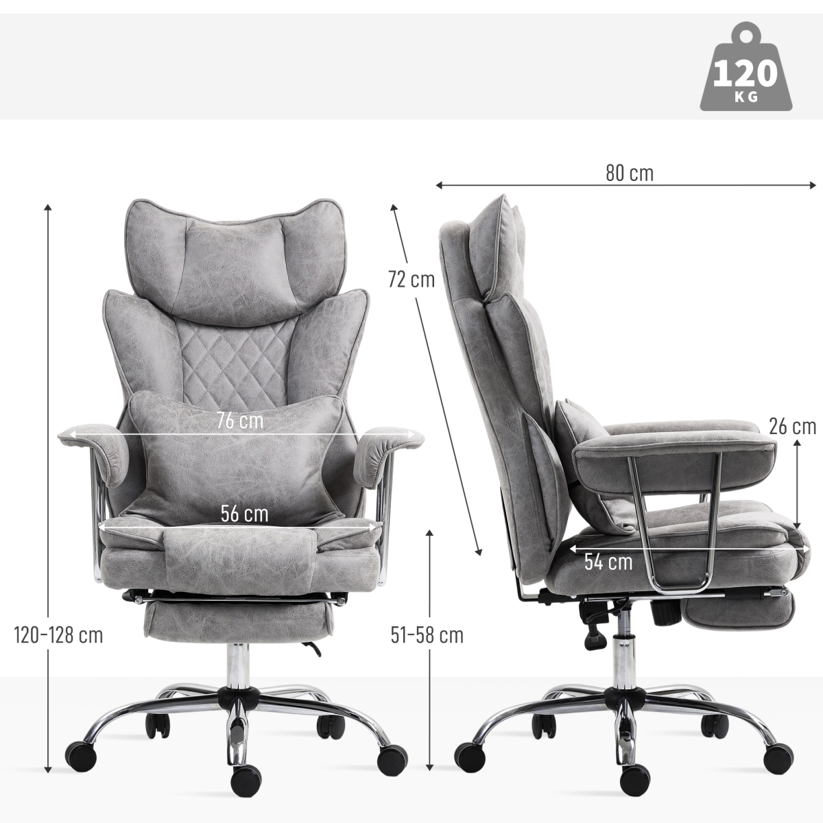 HOMCOM Office Chair, High Back Leathaire Desk Chair for Home - TOYFACTORY