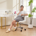 HOMCOM Modern Vanity Computer Desk Chair with Rolling Wheels - TOYFACTORY