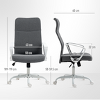 HOMCOM High Back Office Chair, Computer Desk Chair for Home - TOYFACTORY