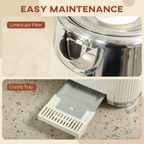 HOMCOM 1.7L 3000W Rapid Boil Kettle and 4 Slice Toaster Set Crumb Tray Black