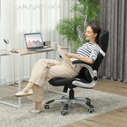 Vinsetto Fabric Office Desk Chair w/ Adjustable Height Tilt Function - TOYFACTORY