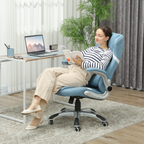 Vinsetto Fabric Office Desk Chair w/ Adjustable Height Tilt Function - TOYFACTORY