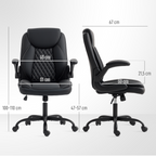 HOMCOM PU Leather Office Desk Chair with Thick Cushion - TOYFACTORY