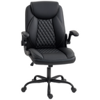 HOMCOM PU Leather Office Desk Chair with Thick Cushion - TOYFACTORY
