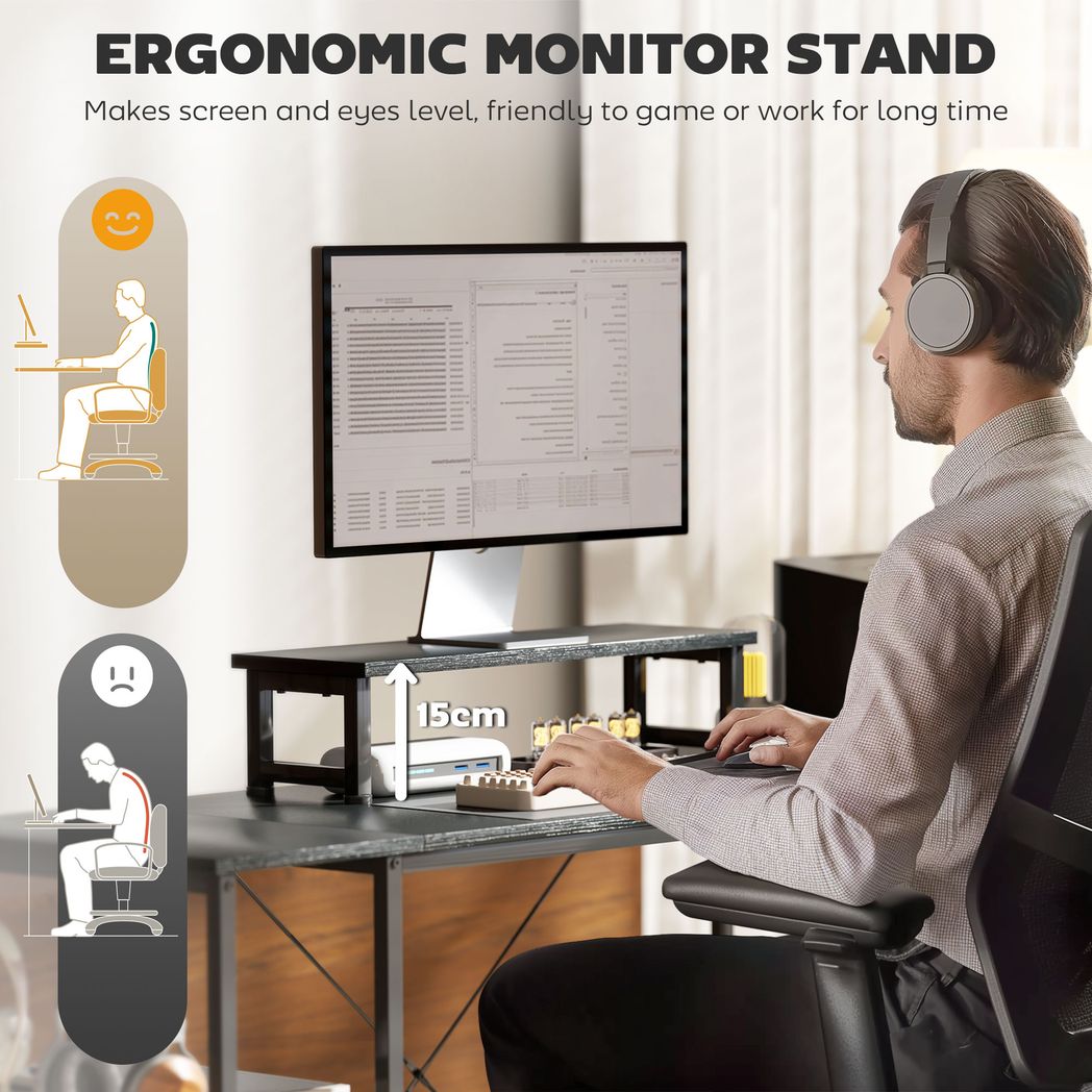 HOMCOM 168cm Reversible L Shaped Desk, 240cm Two Person Desk - TOYFACTORY