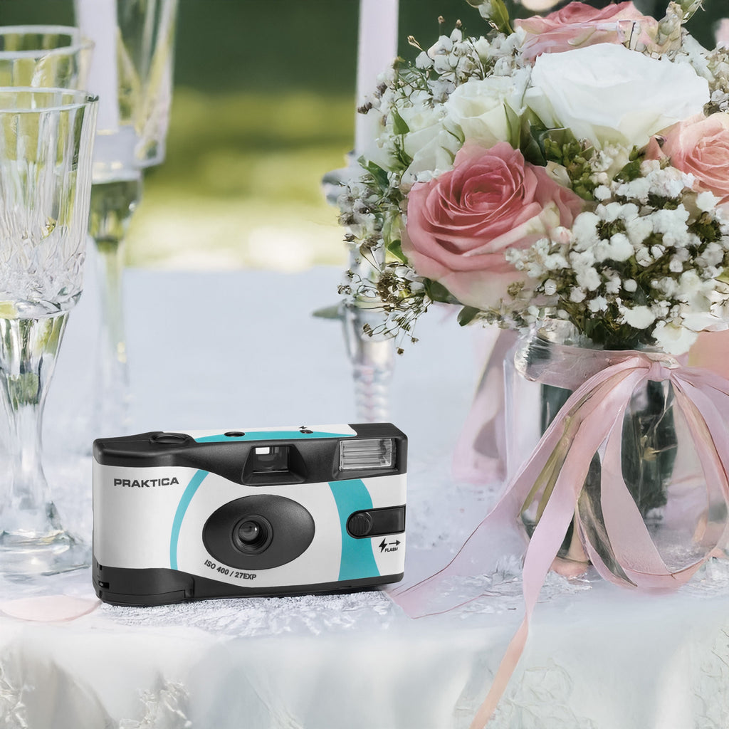 Praktica Single Use Disposable Colour Film Camera with Flash - Blue - TOYFACTORY