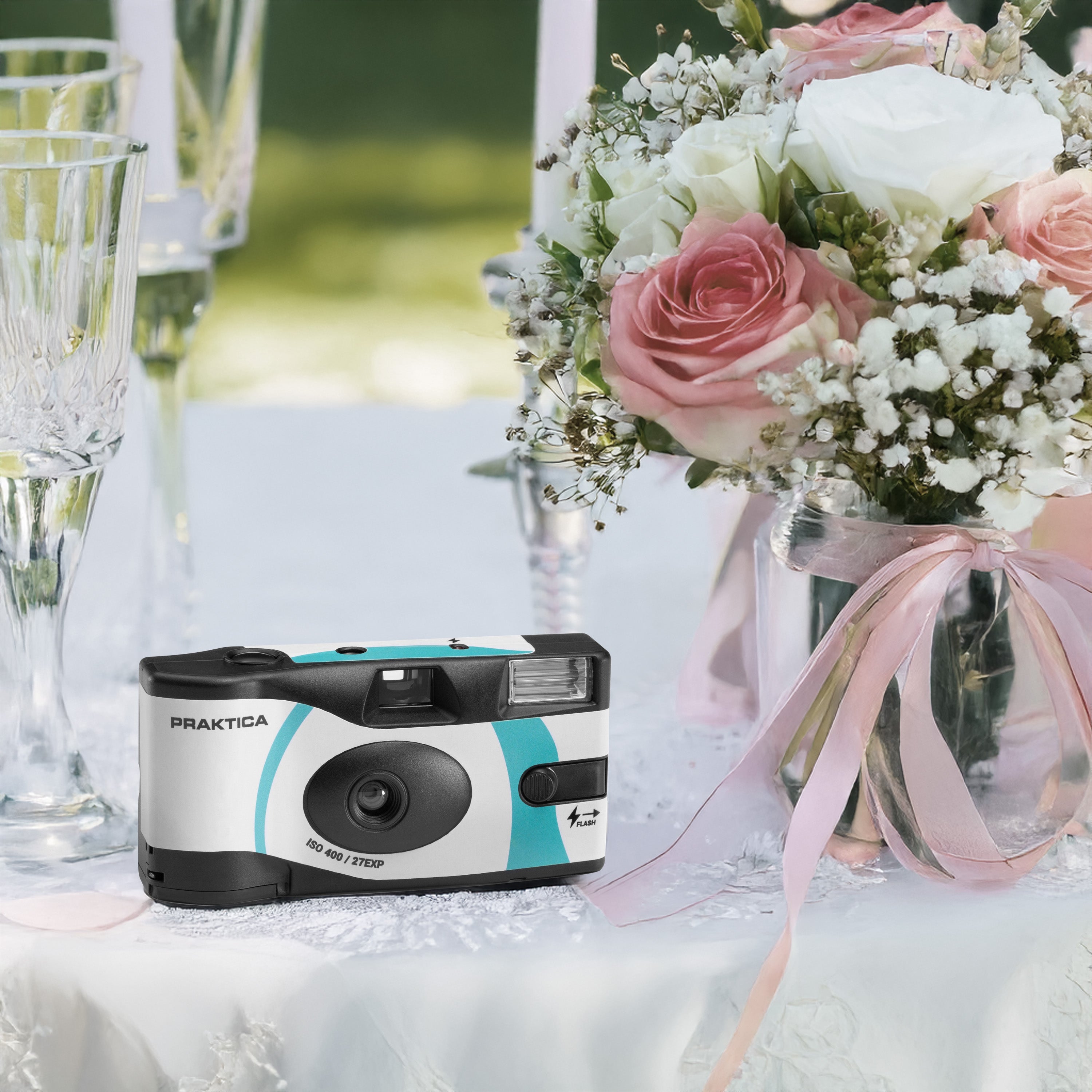 Praktica Single Use Disposable Colour Film Camera with Flash - Blue - TOYFACTORY