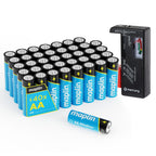 Maplin 40x AA LR6 7 Year Shelf Life High Performance 1.5V Alkaline Batteries with Universal Battery Tester - TOYFACTORY