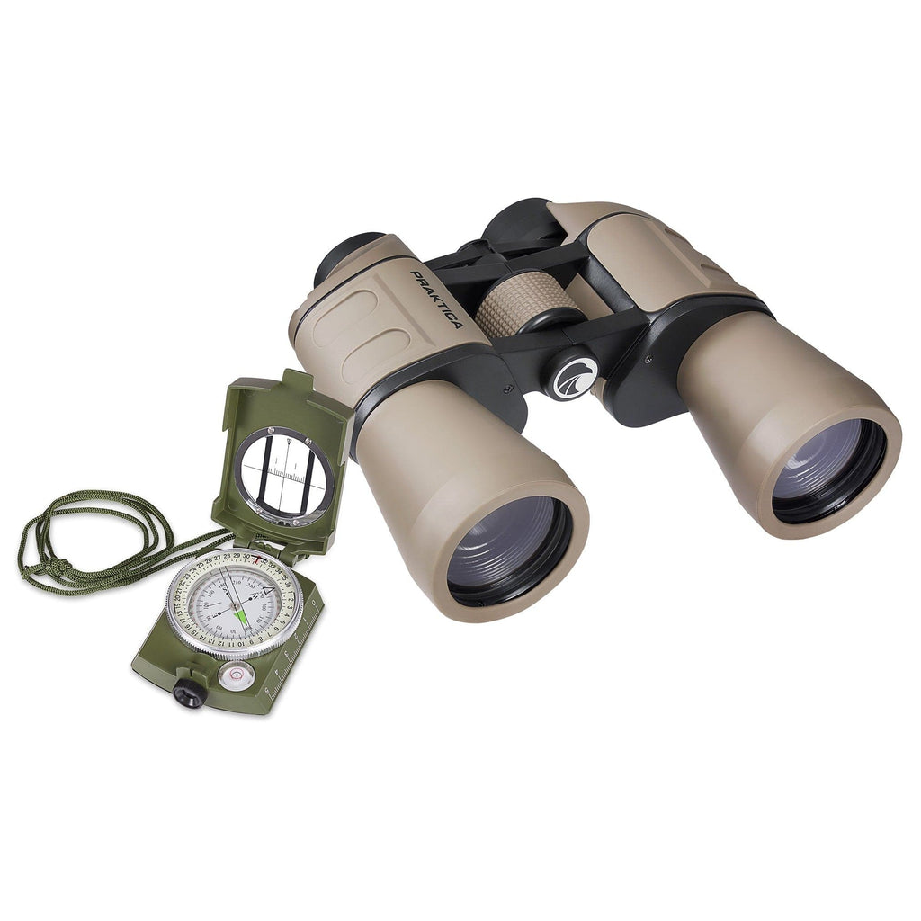 PRAKTICA Falcon 10x50mm Porro Prism Field Binoculars - Sand - TOYFACTORY