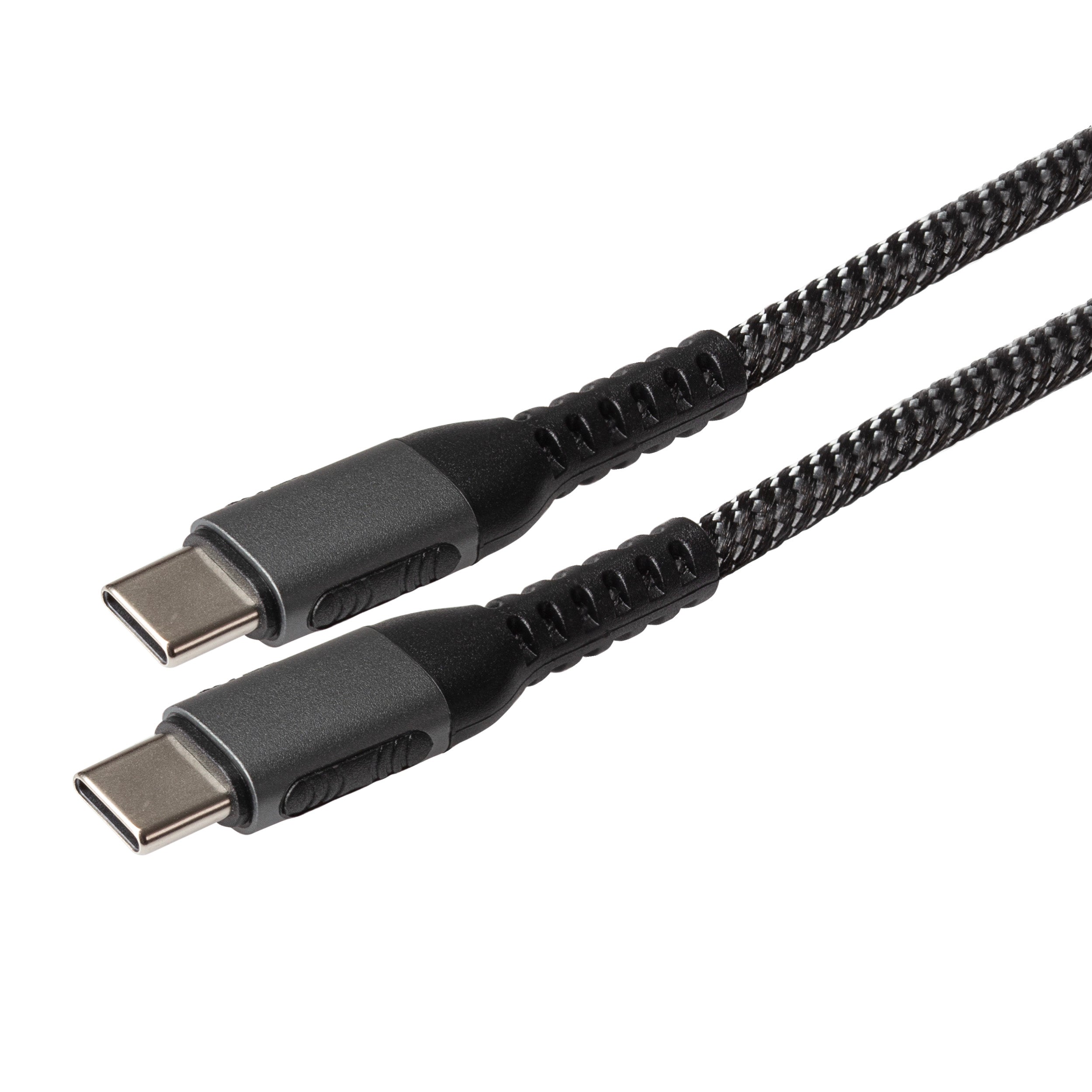 Maplin USB-C to USB-C 60W PD Braided Cable - Silver - TOYFACTORY