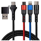 Maplin USB-C & USB-A to USB-C / Lightning / Micro USB 3-in-1 Braided Cable - TOYFACTORY