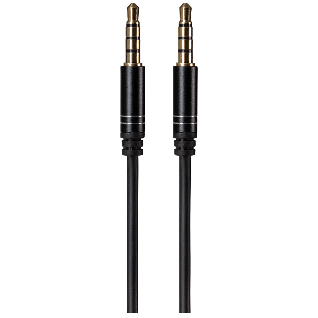 Maplin 3.5mm Aux Stereo 4 Pole Jack Plug to 3.5mm 4 Pole Jack Plug Cable - Black, 3m