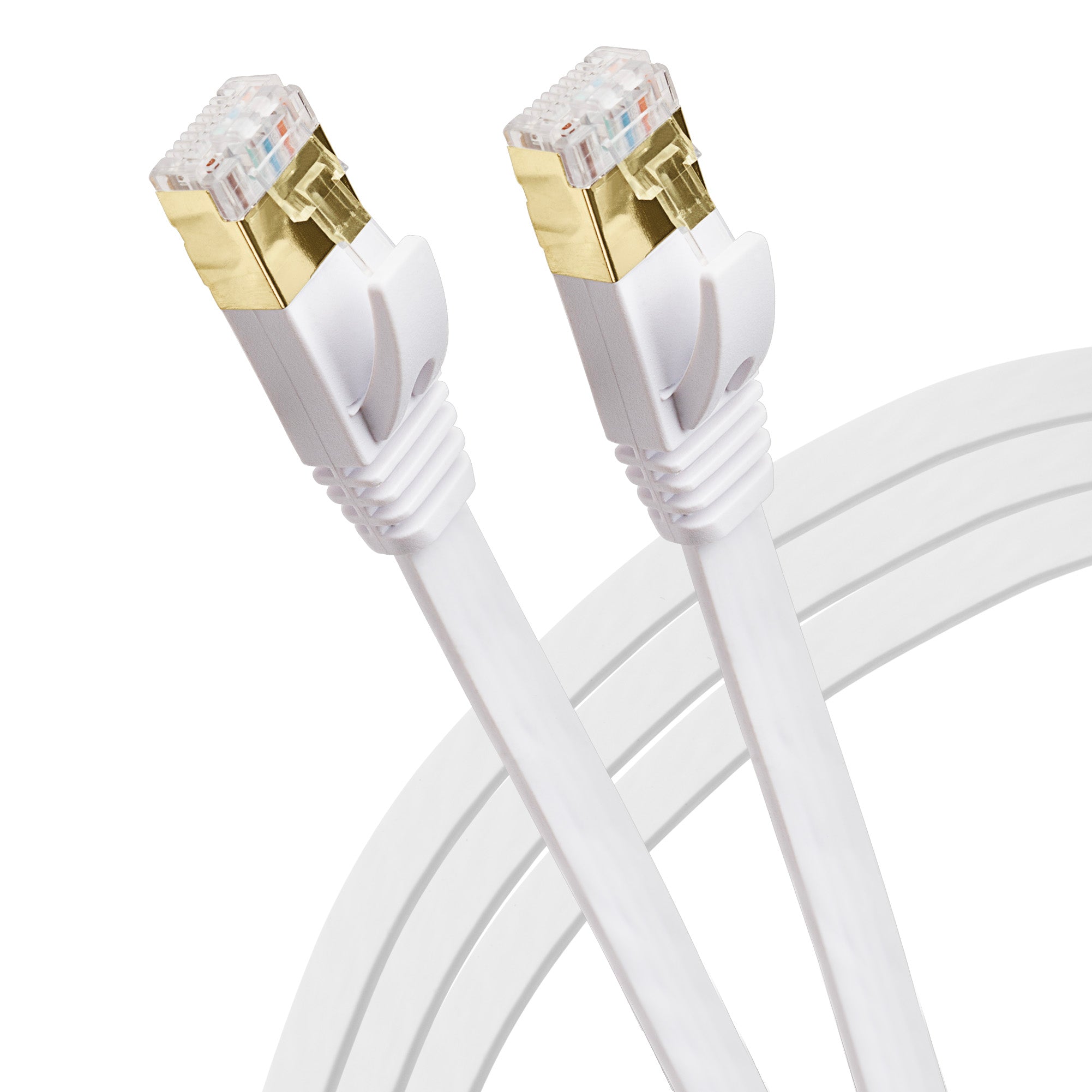 Maplin RJ45 CAT7 Flat Ethernet LAN Cable - White - TOYFACTORY